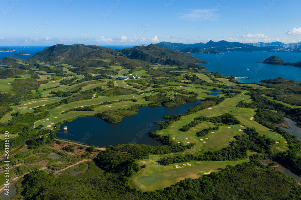 Aerial view of the golf court