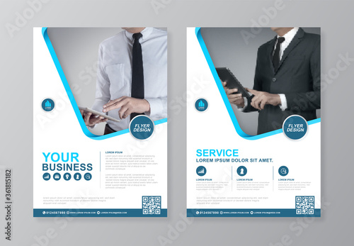 Corporate business cover and back page a4 flyer design template for print