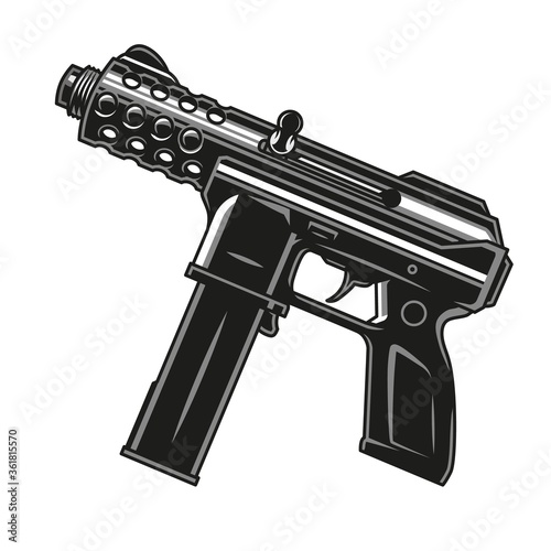 Automatic gun vintage concept