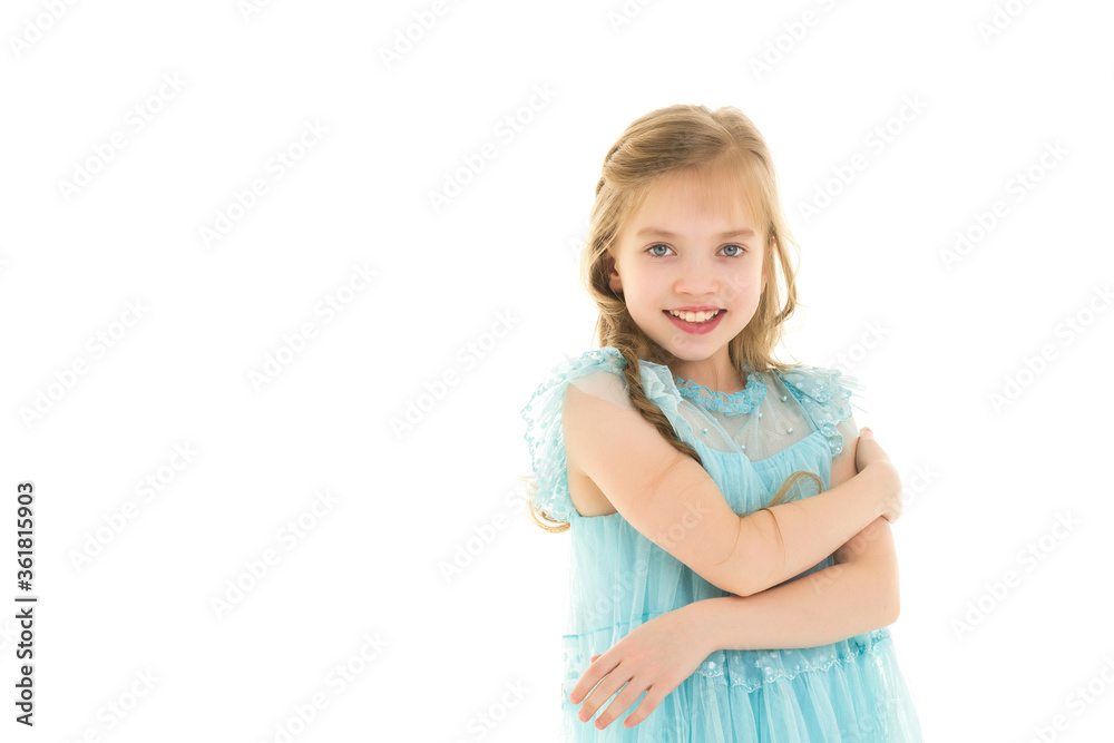 Portrait of a little girl close-up.Isolated on white background. Portrait of a little girl close-up.Isolated on white background.