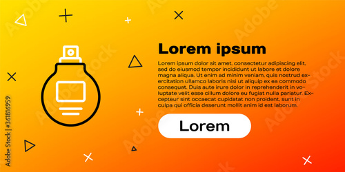 Line Perfume icon isolated on yellow background. Colorful outline concept. Vector Illustration.