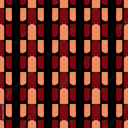 Bright pattern with colorful geometric elements on a black background.