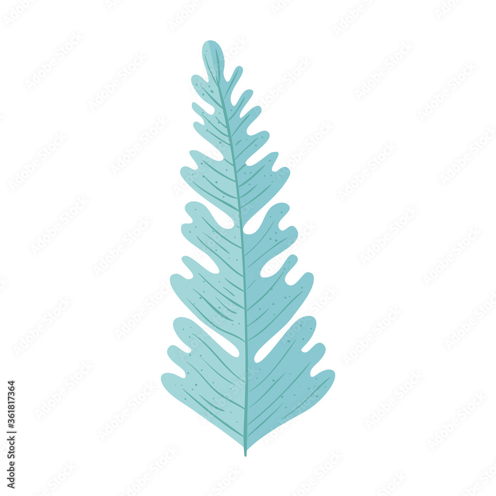 tropical leaf pastel color on white background vector illustration design