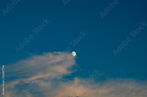 moon with colorfull cluods photo