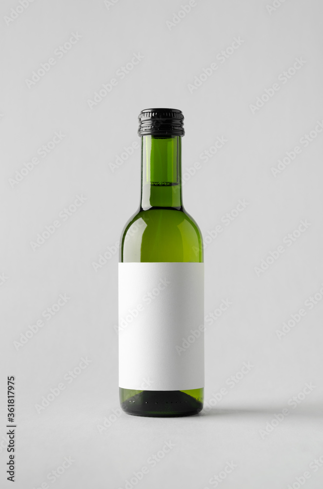 Wine Quarter / Mini Bottle Mock-Up. Blank Label Wine Quarter / Mini Bottle Mock-Up. Blank Label