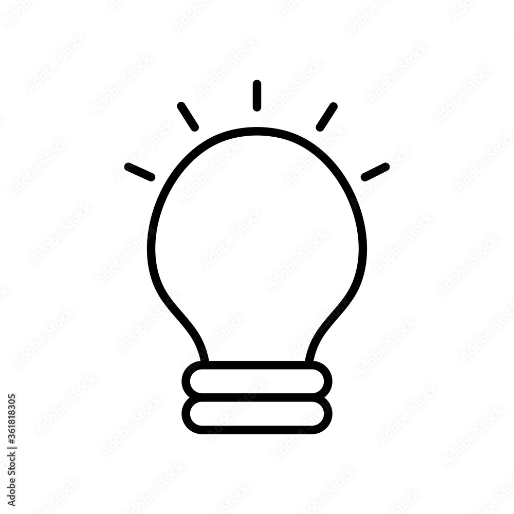 idea bulb light icon, line style idea bulb light icon, line style