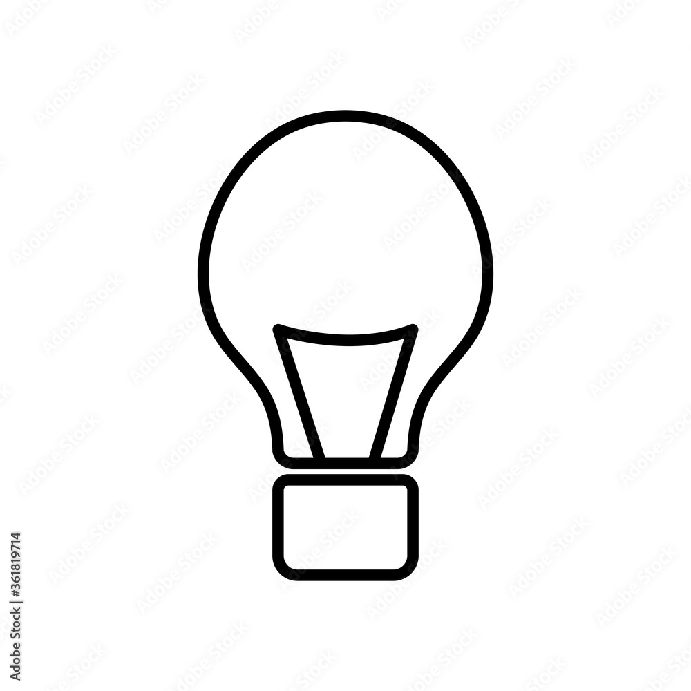 incadescent bulb light icon, line style incadescent bulb light icon, line style