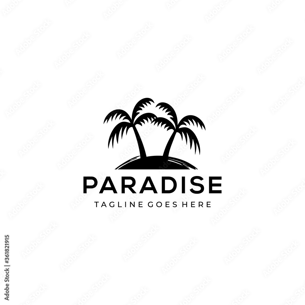 Creative beauty beach modern minimalist logo design vector
