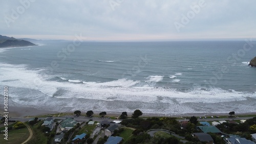 Mesmerizing view of Makara Beach in Wellington, New Zealand photo