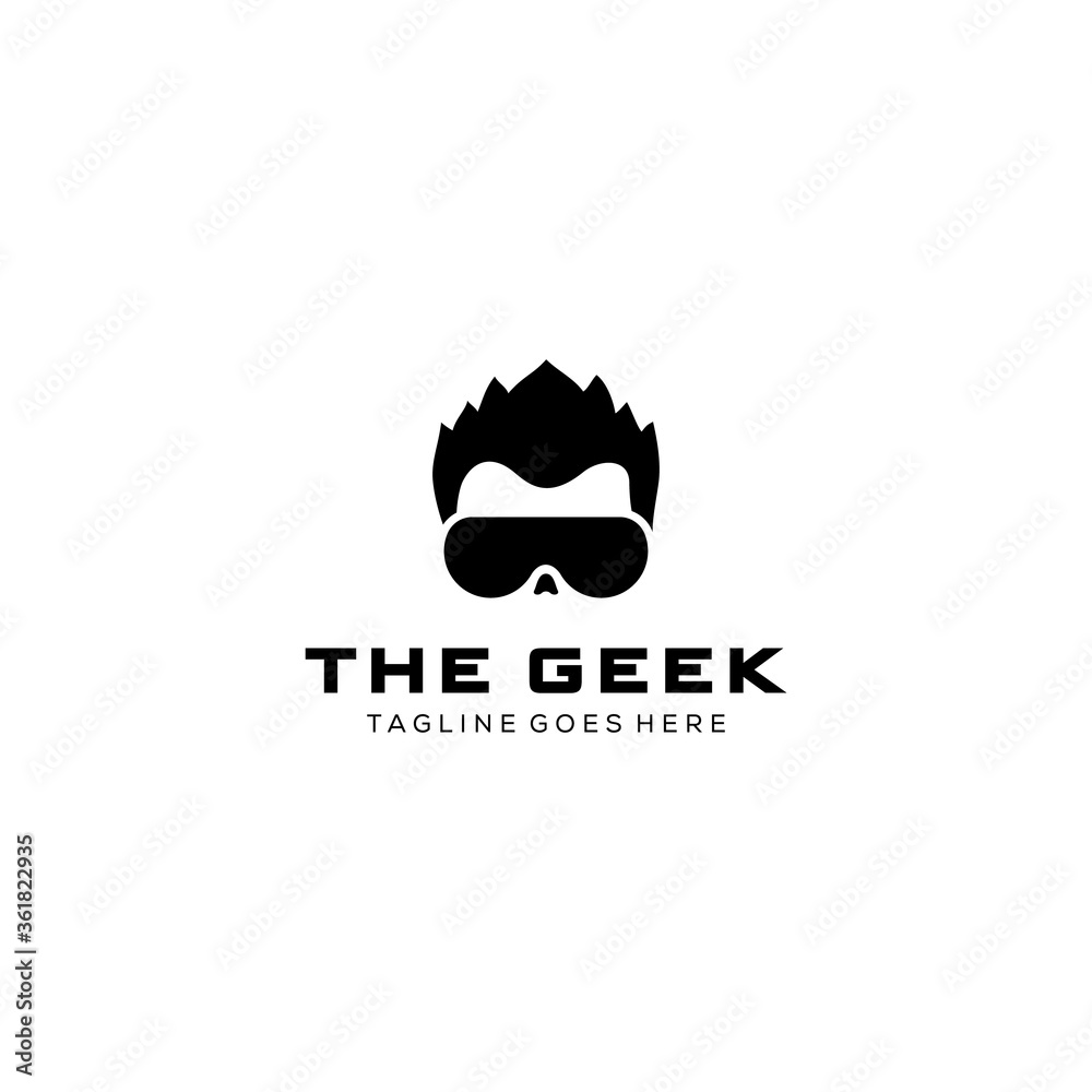 Creative simple Modern stylist geek logo design vector
