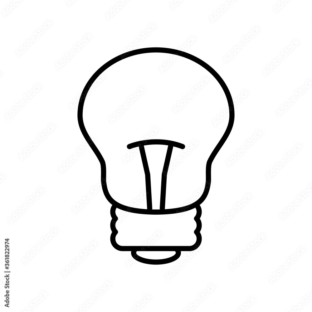 traditional bulb light icon, line style traditional bulb light icon, line style
