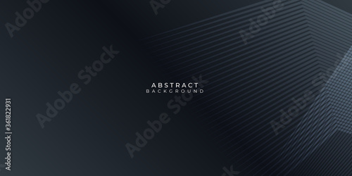 Futuristic perforated technology abstract background with black neon glowing lines. Vector banner design