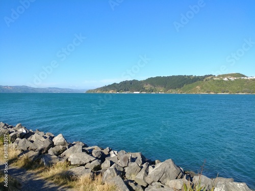 Mesmerizing view of Makara Beach in Wellington, New Zealand photo