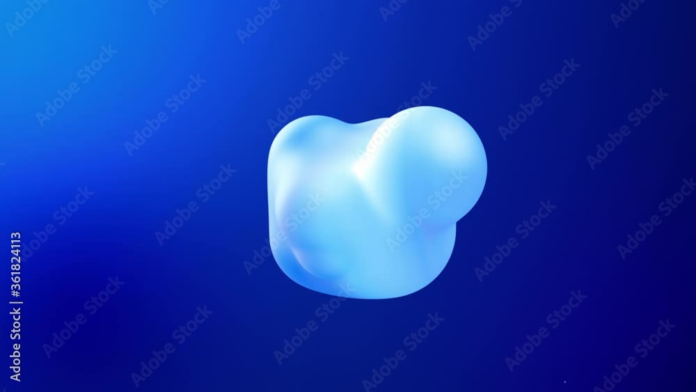 3d abstract background with droplets of molten wax merge and fly apart drops in liquid. Subsurface scattering material with internal blue glow. Seamless loop in 4k. 31 3d abstract background with droplets of molten wax merge and fly apart drops in liquid. Subsurface scattering material with internal blue glow. Seamless loop in 4k. 31