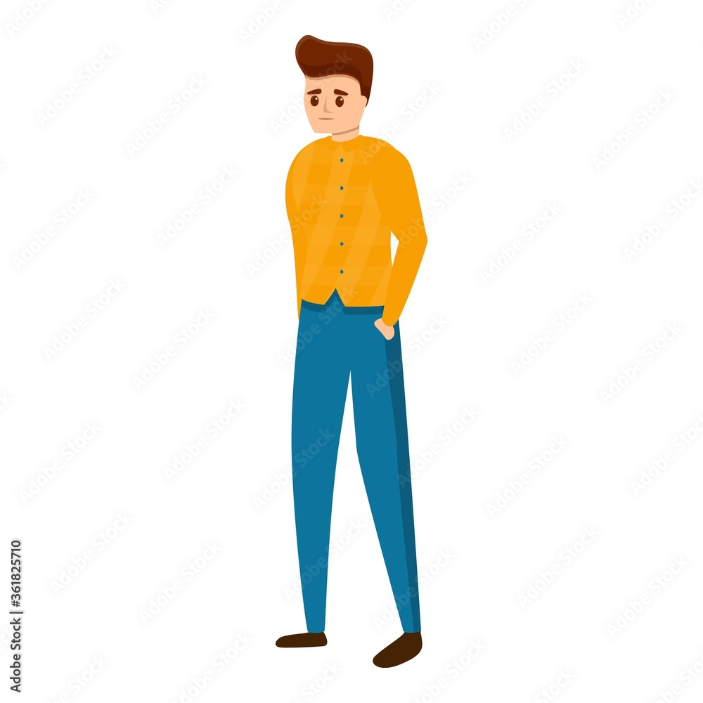 Student buyer icon. Cartoon of student buyer vector icon for web design isolated on white background