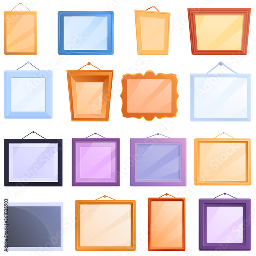 Photo Frame icons set. Cartoon set of photo frame vector icons for web design