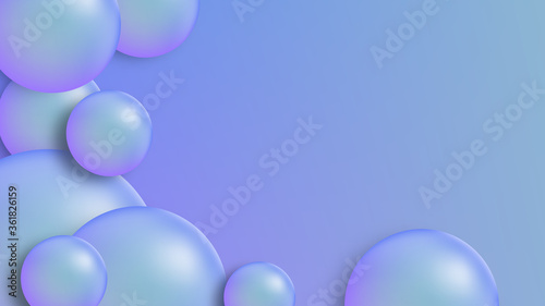 Abstract background with 3d spheres . Vector illustration . purple wallpaper . Modern banner . 