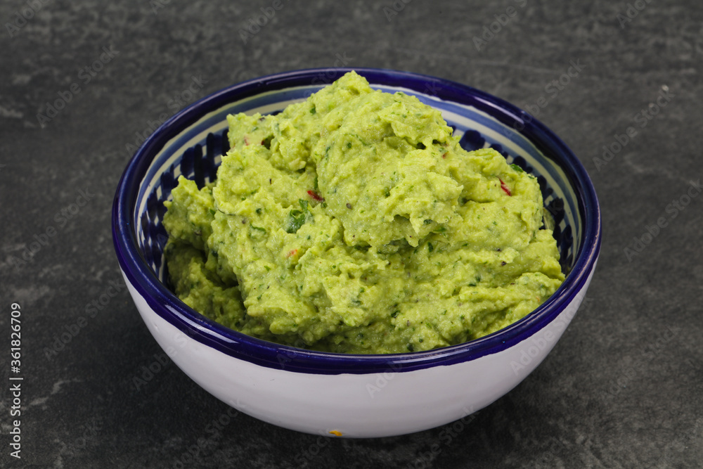 Avocado guacamole sauce with chili pepper Avocado guacamole sauce with chili pepper