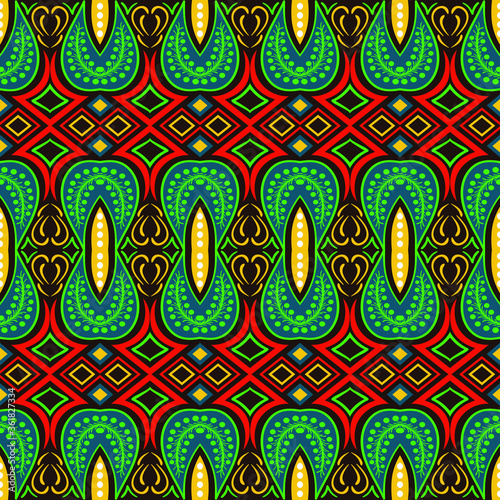 vector seamless pattern with abstract flowers