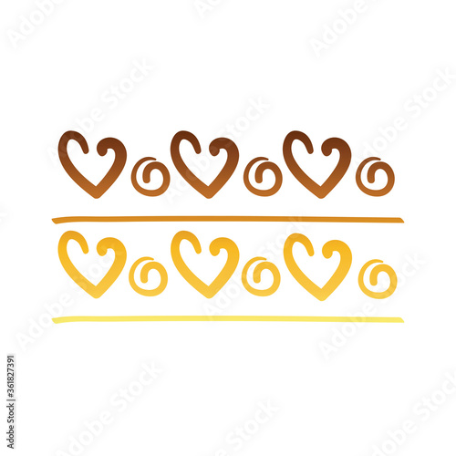 twisters and hearts creative design with brush stroke degradient style