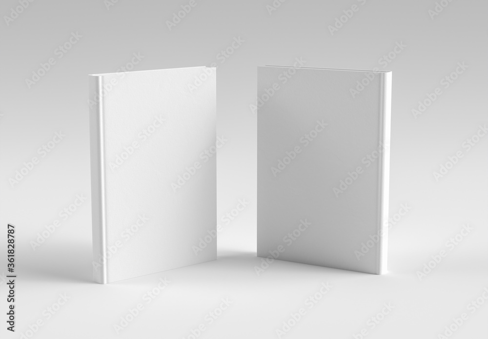 Two Sides of Vertical Book Mockup. 3d Render Two Sides of Vertical Book Mockup. 3d Render