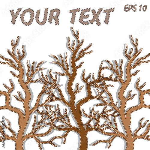Card design with stylized paper trees.