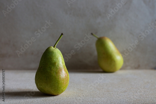 pear on the table, closeup