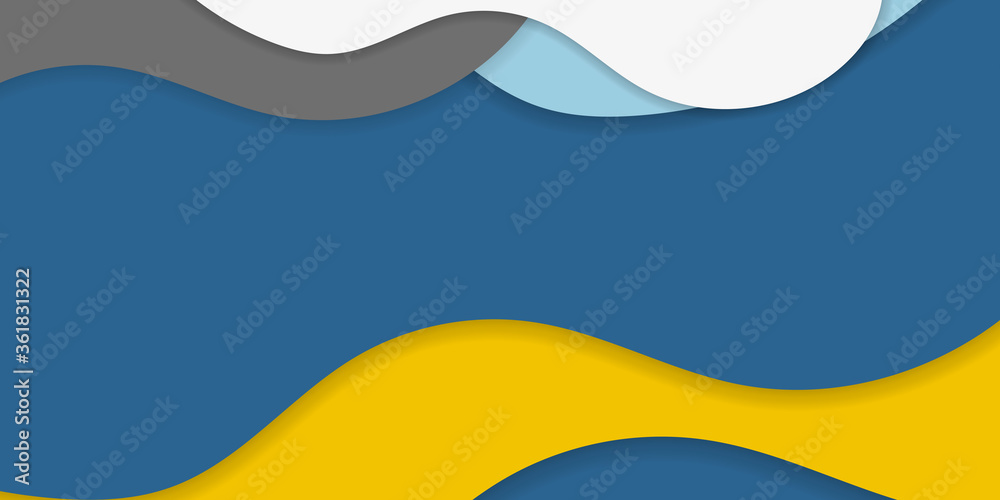 Line curve wave blue yellow white grey abstract background, vector modern template. Suit for social media post stories and presentation template.
