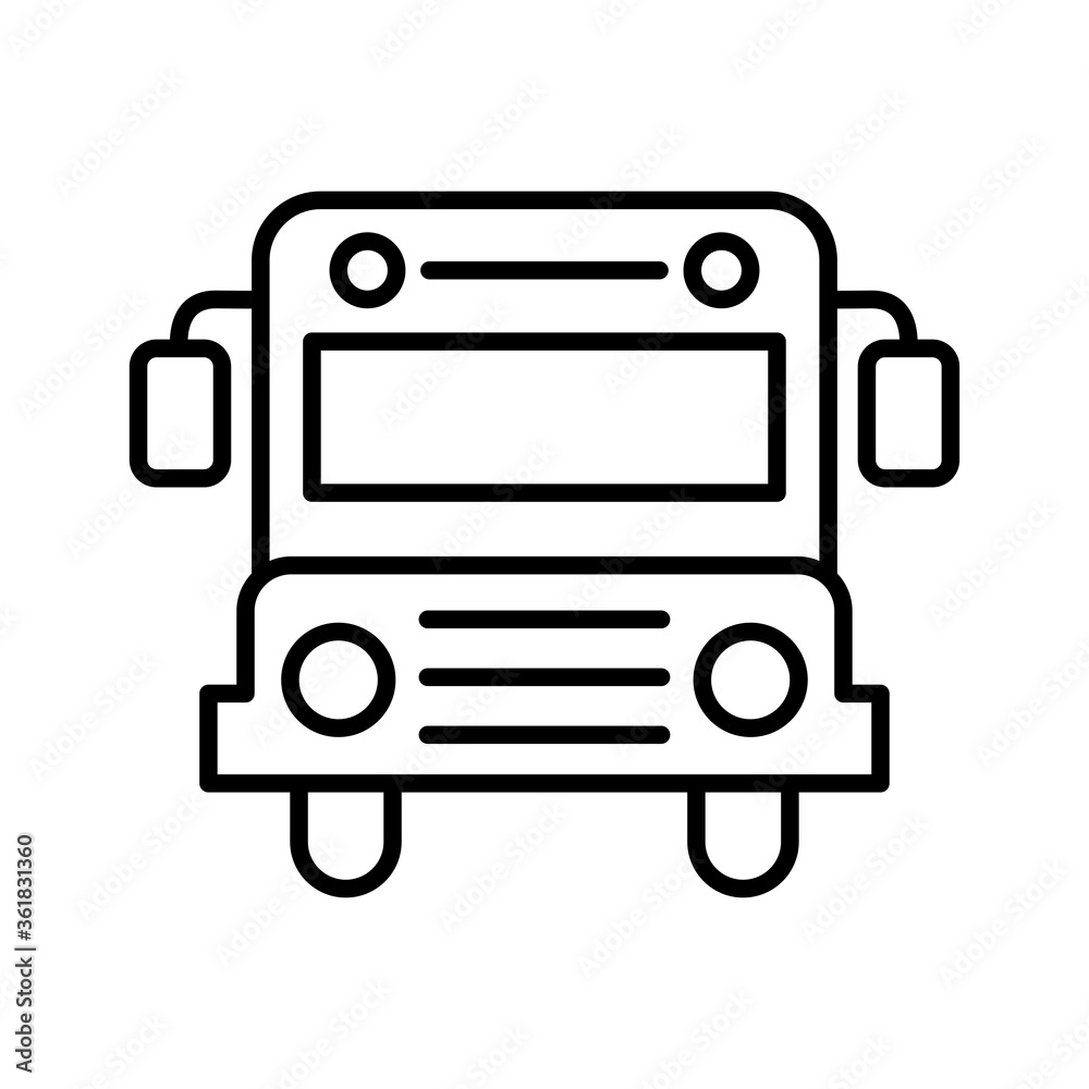 School bus line style icon design, education class lesson knowledge preschooler study learning classroom and primary theme Vector illustration
