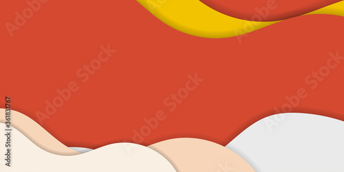 Abstract 3d yellow white orange background with blank space of paper cut layer. Vector illustration design for presentation  banner  cover  web  flyer  card  poster  game  texture  slide  magazine