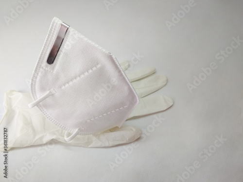 gloves and protective mask for viruses