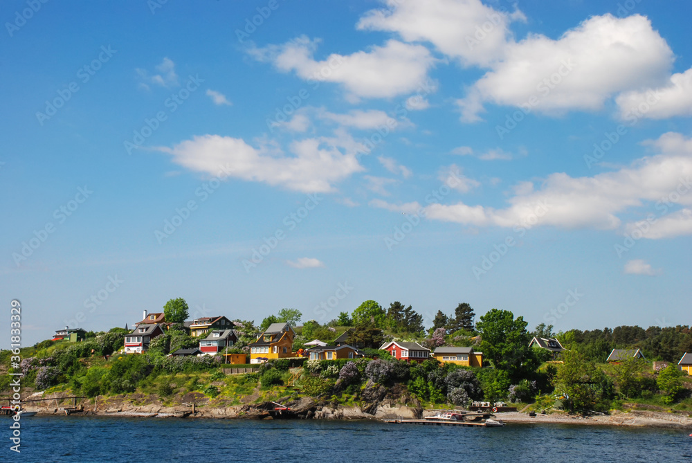 Fototapeta premium A beautiful summers day on the water in Oslofjord in Norway