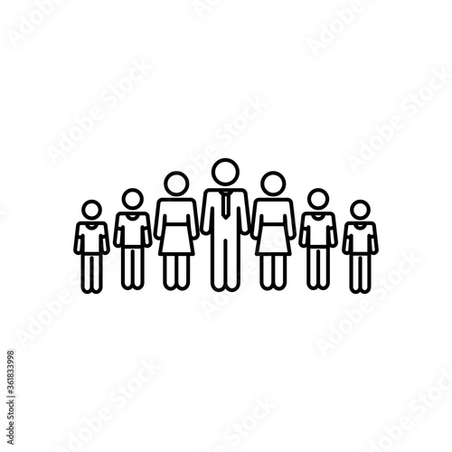 pictogram women and men standing  line style