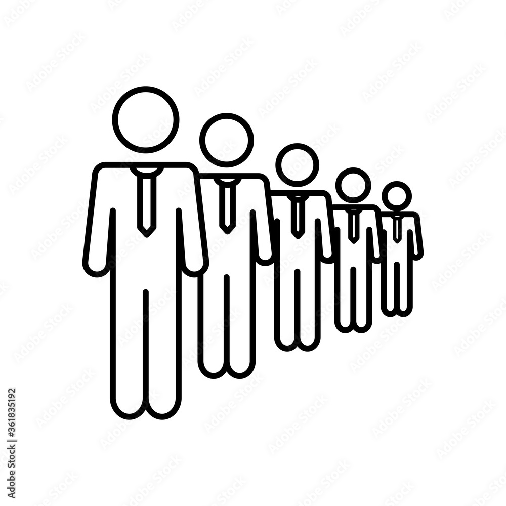 pictogram businessmen standing, line style pictogram businessmen standing, line style