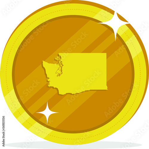 United States Federal Map of Washington within United States Golden Dollar Coin