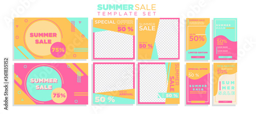 Summer Sale Social Media Collection Vector