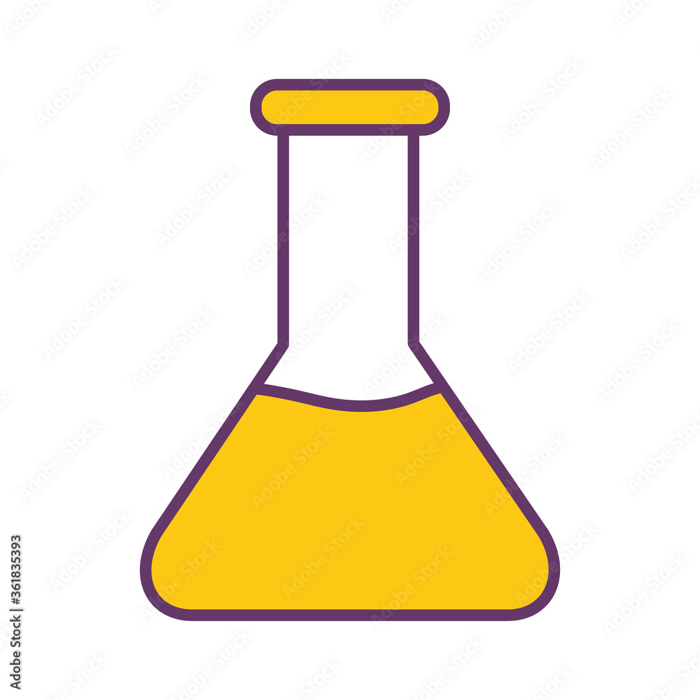 Flask line and fill style icon design, Chemistry science and laboratory theme Vector illustration Flask line and fill style icon design, Chemistry science and laboratory theme Vector illustration