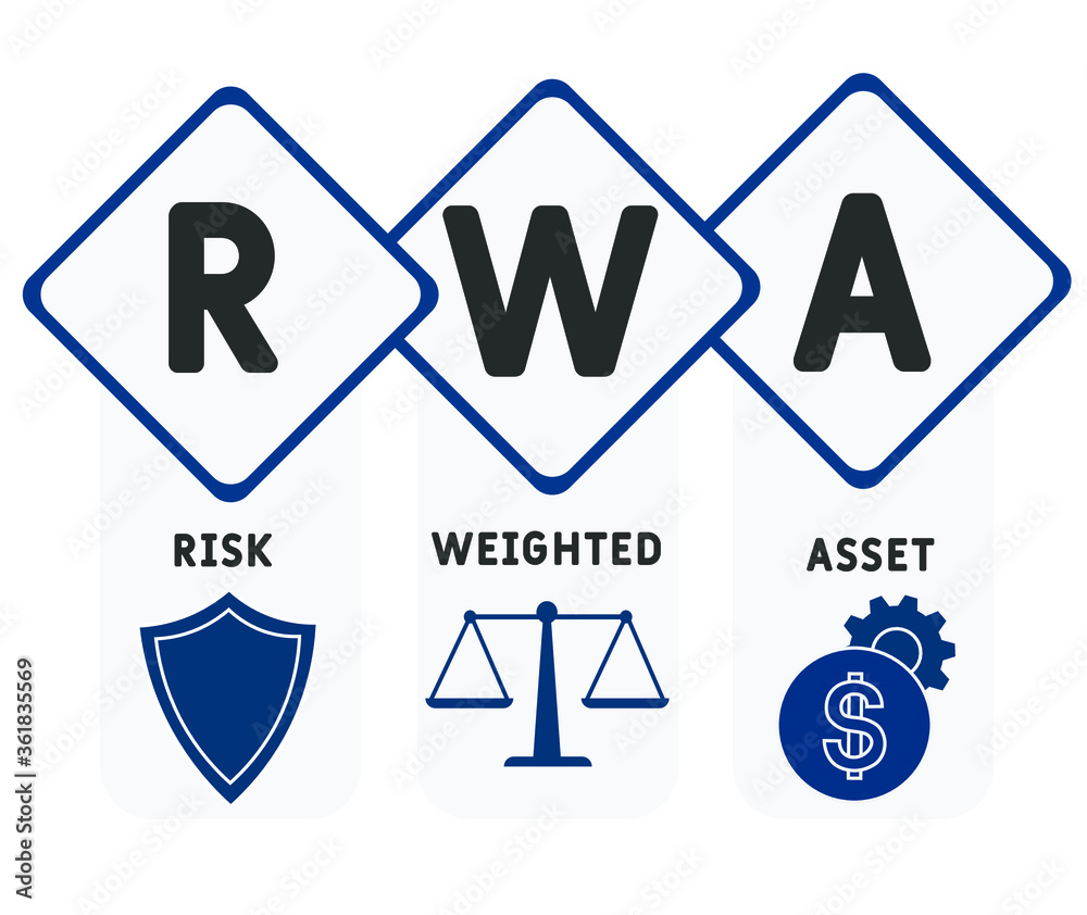 RWA Risk Weighted Asset. business concept. Vector infographic illustration for presentations, sites, reports, banners RWA Risk Weighted Asset. business concept. Vector infographic illustration for presentations, sites, reports, banners