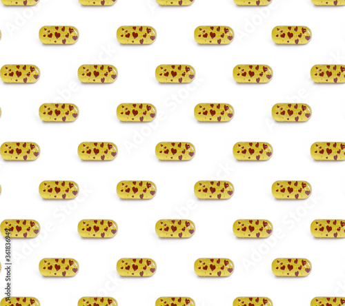 Love pill pattern. realistic capsules .3D illustration