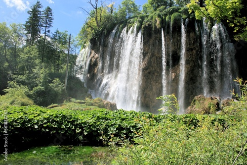 famous waterfall in N.P. Plitvice  Croatia