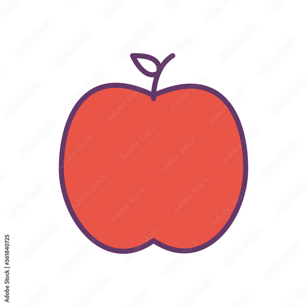 Apple line and fill style icon design, Fruit healthy organic food sweet and nature theme Vector illustration Apple line and fill style icon design, Fruit healthy organic food sweet and nature theme Vector illustration