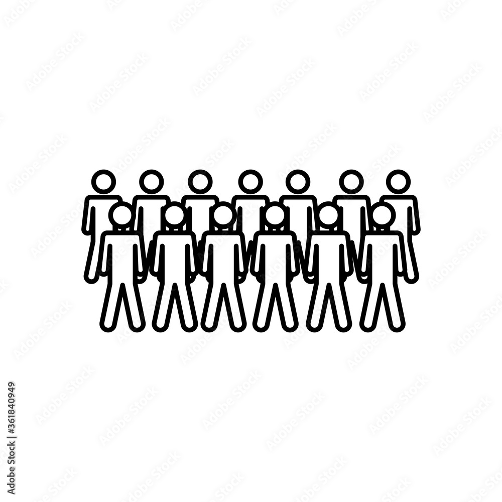 group of pictogram people, line style group of pictogram people, line style