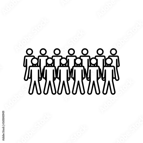 group of pictogram people  line style