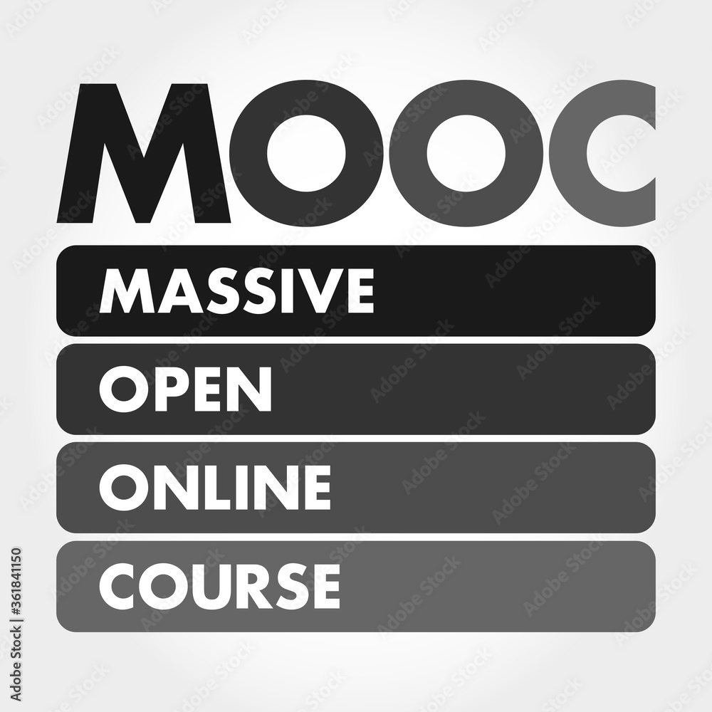 MOOC - Massive Open Online Course acronym, business concept background MOOC - Massive Open Online Course acronym, business concept background
