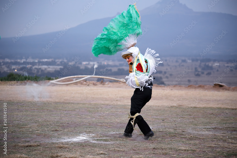 Charro , Mexican Dancer in traditional costume, folk dance on Tlaxcala
