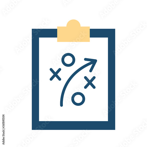 soccer strategy document flat style icon design, Sport hobby competition and game theme Vector illustration