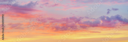 Dramatic bright colored clouds at sunset © eshma