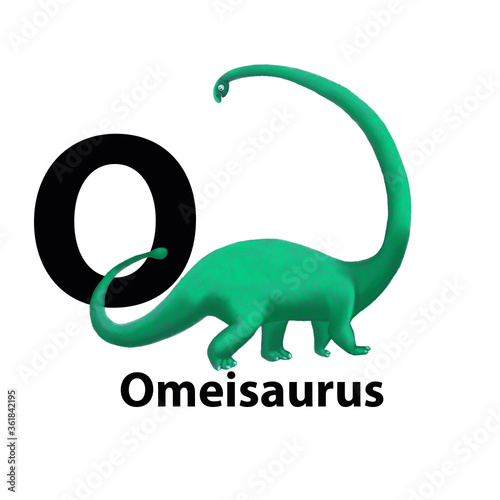Omeisaurus. ABC Dinosaurs. Dinosaur Alphabet photo