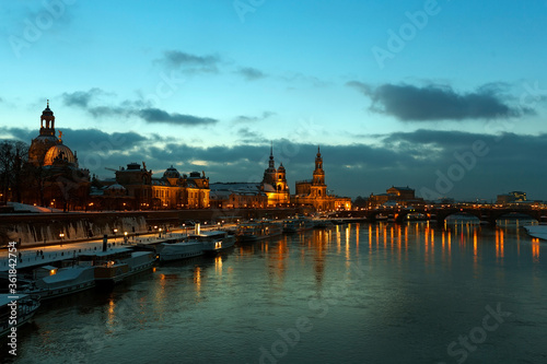 Dresden night panorama