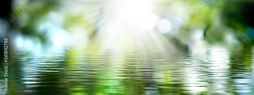  image of river in the sun rays background